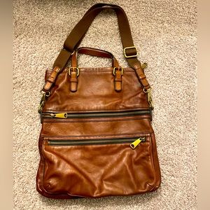 Fossil Cargo Leather Fold Over Purse